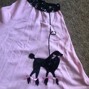 Fabulous 50's Costume Poodle Skirt Adult Halloween Cosplay One Size Black Pink